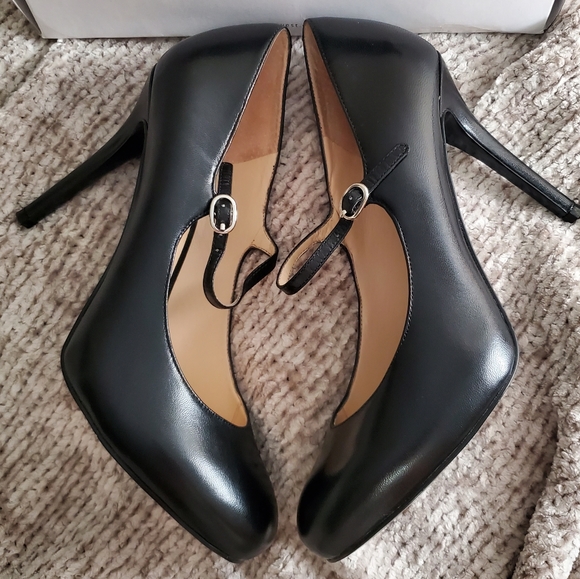 Nine West Msknoitall Black Leather Mary Jane Pump - Picture 2 of 12